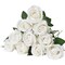 White Fabric Artificial Roses with 60 Stems Flexible Wire and Layered Bloom